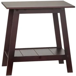Wood Rectangular 2-Tier Accent Side Table