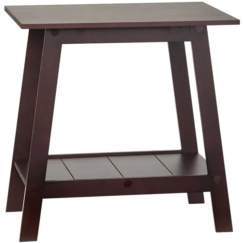Wood Rectangular 2-Tier Accent Side Table