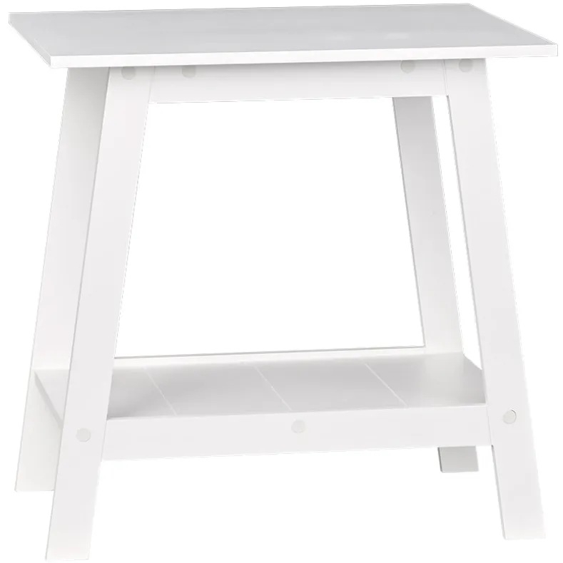 Wood Rectangular 2-Tier Accent Side Table