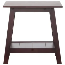 Wood Rectangular 2-Tier Accent Side Table