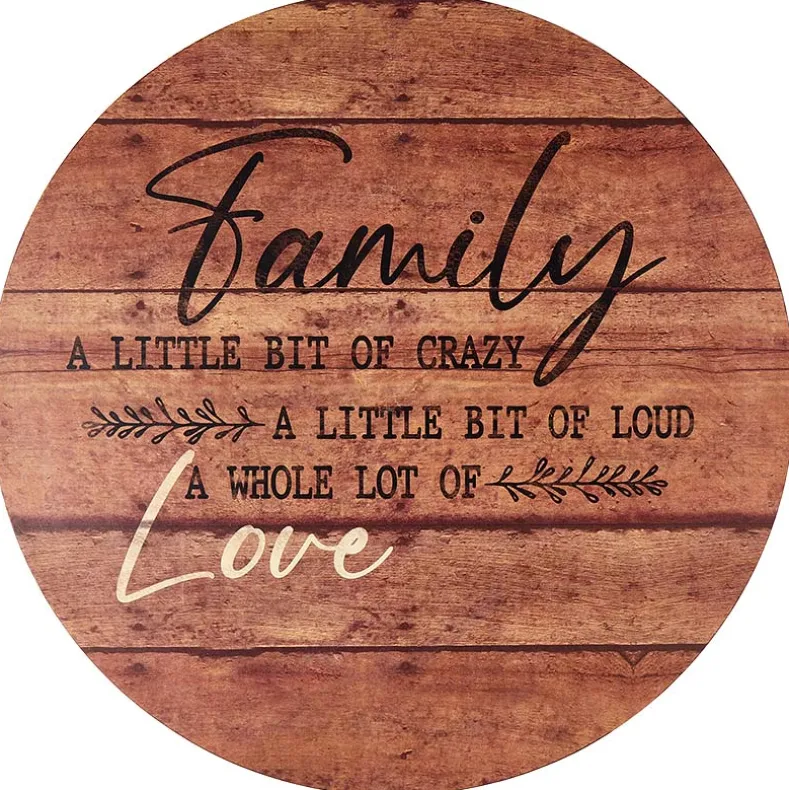 Wood Sentiment Printed 12" Kitchen Countertop Lazy Susan