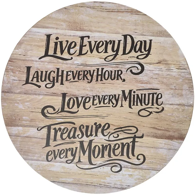 Wood Sentiment Printed 12" Kitchen Countertop Lazy Susan