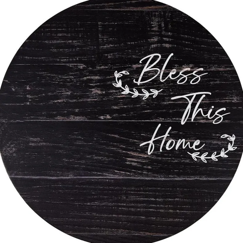 Wood Sentiment Printed 12" Kitchen Countertop Lazy Susan