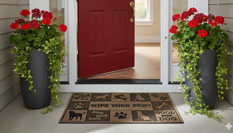 Woof Wipe Your Paws Rubber Doormat