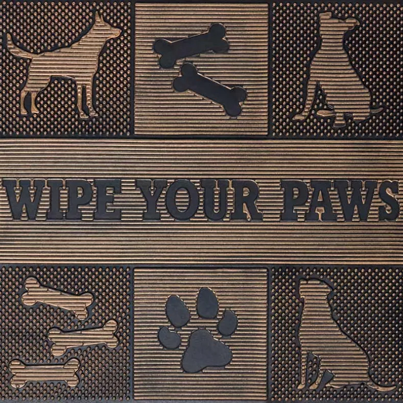 Woof Wipe Your Paws Rubber Doormat